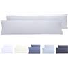 Todocama - Set di 2 federe per cuscino, in microfibra extra morbidi, ipoallergenica, Set di 2 - 150x40 cm Grigio Chiaro
