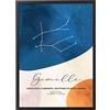 Generic Poster Stampe Artistiche Dipinto Quadro Cornice - Mappa Zodiacale - Made in Italy - Set Parete Soggiorno Cameretta Camera da Letto Cucina (50x70 cm, Poster (senza cornice), Gemelli)