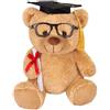 Brubaker Orsacchiotto di Peluche con Occhiali, Diploma e Cappello da Dottore - Giocattolo di Peluche per la Laurea o Gli Studi 25 cm - Marrone Chiaro