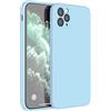 Mixroom - Cover Custodia Case per iPhone 11 PRO Max Protezione Copre Fotocamera in Silicone TPU Opaco con Bordi Piatti Colore Celeste