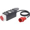 as - Schwabe 60704 60704-Distributore di Corrente MIXO Spree, 400 V 5 Poli, Nero, Eingang: 32 A, 11 kW