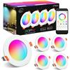 iLC Faretti LED da Incasso per Cartongesso 8W, lavorare con Alexa(È necessario un dispositivo ECHO), Foro Ф68-85mm, CCT + RGB Controllato Da App, IP44 Faretti LED Soffitto Colorati (Pacco Da 4)