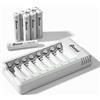 BONAI Kit Caricabatterie Pile Ricaricabili con 8 Pezzi Pile AAA 1100mAh Set Energia Intelligente a 8 Slot Indipendenti con Indicatori LED e Ricarica USB per Dispositivi Domestici e Ufficio