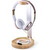 Avantree Universale Headset Stand Cuffie Supporto Legno & Alluminio con Ferma Cavo