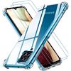 Losvick Cover per Samsung Galaxy A12 / Galaxy M12 con 2 Pezzi Pellicola Vetro Temperato, Custodia Silicone Morbido Ultra Sottile Antiurto Protettiva Case per Samsung Galaxy A12 / M12, Trasparente