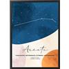 Generic Poster Stampe Artistiche Dipinto Quadro Cornice - Mappa Zodiacale - Made in Italy - Set Parete Soggiorno Cameretta Camera da Letto Cucina (50x70 cm, Poster (senza cornice), Ariete)