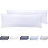 Todocama - Set di 2 federe per cuscino, in microfibra extra morbidi, ipoallergenica, Set di 2 - 105x40 cm Bianco