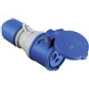 as - Schwabe As - Schwabe 61487 - Frizione CEE con indicatore di tensione 230 V, 16 A, 3 poli, da campeggio, IP44, protezione da corpi estranei e spruzzi d'acqua, per uso esterno, colore: blu