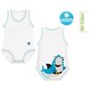 J Bimbi Body in Cotone Biologico Squalo 0-36 Mesi Taglia Unica Maschio