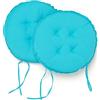 PARAMAISON Cuscini Sedia con Lacci Giunk, Set da 2 pezzi Rotondo, Imbottito, Interni od Esterni, Non Sfoderabile, Ø 40 cm, Vari Colori