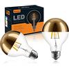 KOOYWAN G80 Filamento LED E27 6W 2700K testa specchiata oro dimmerabile 2pcs