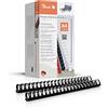 Peach PB428-02 - Dorsi in plastica, formato A4, 28 mm, 270 fogli, 50 pezzi, colore nero