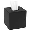 HIIMIEI Scatola quadrata per salviette cosmetiche, acrilico Scatola per fazzoletti | Scatola con coperchio magnetico per sala da pranzo, bagno, camera da letto, auto, ufficio, colore nero opaco