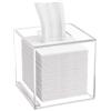 HIIMIEI Scatola Quadrata per Fazzoletti Cosmetici Acrilico Trasparente | Scatola per fazzoletti con Coperchio Magnetico per sala da pranzo, bagno, camera da letto, ufficio, 14 × 14 × 14 cm
