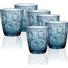 Bormioli Rocco Diamond Ocean Blue Bicchiere Acqua 30 cl Set 6 Pz In Vetro Colorato Blu
