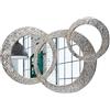 Pintdecor Specchio Circles Piccola Specchiera sagomata, legno composito, Argento, Oro, 74 x 50 cm, Made in Italy