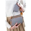 Piccola Lala De-pl-000177, Borsa a Tracolla Donna, Grigio, 14x22 Cm