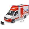 bruder 02676 - Ambulanza Mercedes Benz Sprinter modulo luci e suoni integrato, veicolo di emergenza, ambulanza