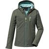 Killtec Girl's Giacca softshell/giacca da esterno con cappuccio - KOS 54 GRLS SFTSHLL JCKT, blue anthracite, 128, 37832-000