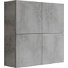 MaMa Store Atena Pensile Doppio Mettitutto 4 ante e sistema di apertura push and pull, Laminato, Grigio Cemento L. 71 X P. 22 X H. 71 cm, Arriva già assemblato