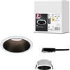 Paulmann 93394 Cole - Faretto da incasso rotondo, dimmerabile, colore: bianco, nero opaco, faretto in alluminio, plastica GU10