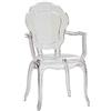 KONTE.DESIGN Set di 2 sedie QUEEN'S in polipropilene trasparente, con Braccioli, Impilabili