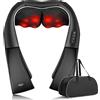 ALLJOY Massaggiatore Cervicale, Massaggiatore per Collo e Spalle con Riscaldamento, Massaggio Shiatsu Elettrico Schiena 3D Tre Velocità Regolabili, Regalo per Uomo Donna,Nero