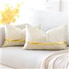 Artscope - Set da 2 Fodere Cuscini Eleganti e Moderni Minimalista in Pelle Dorata con Ondulate Copricuscini per da Letto Divano Auto 30x50cm, Beige
