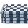 ZOLLNER 4 strofinacci in cotone 50x50 cm - canovacci assorbenti e resistenti - lavabili a 60°C - a quadretti blu e bianchi - qualità gastronomica - certificato OEKO TEX (R)