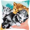 VERVACO Kit Cuscino Punto Croce GATTINI CARINI Set Ricamo Principianti Cuscini Gobelin Decorativi ca. 40 x 40 cm Accessori Per Lavoretti Creativi DIY Casa Decor Hobby Adulti Cross Stitch