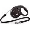 flexi Guinzaglio avvolgibile a corda flexi New Classic S, 8 m - nero