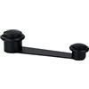 EVI Herrajes | Fermaporta con fermo girevole nero | acciaio inox laccato nero - gomma nera | fessura utile 70 mm di spessore | fissaggio adesivo o con vite+tassello | mod. I-152DUALNG