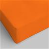 SpazioTessile Lenzuolo Sotto Con Angoli Singolo 80x190, 200 o 210+ H 25, 30, 35 cm 100% Cotone (80x190+Angolo H25, Arancio)