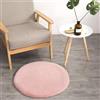 Teppich Wölkchen Tappeto Soffice Di Pelliccia Finta Di Coniglio - Decorazione Da Salotto - Tappeto Di Pelliccia Lavabile Come Tappetino Da Letto - Rosa - 45cm Rotondo