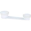 EVI Herrajes | Fermaporta girevole adesivo | acciaio inox. Laccato bianco - gomma bianca | porte fino a 50 mm di spessore | fissaggio adesivo o con vite+tassello | mod. I-164DUALBL