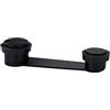 EVI Herrajes | Fermaporta Girevole | Fermaporte per Porte fino a 50 mm | Acciaio Inox Laccato Nero | Gomma Nera | Fissaggio Adesivo o con Vite + Tassello | Mod.164-DUALNG