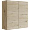 MaMa Store Atena Pensile Doppio Mettitutto 4 ante e sistema di apertura push adn pull, Laminato, Quercia Naturale L. 71 X P. 22 X H. 71 Cm