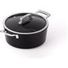 Valira AIRE Casseruola Premium Alta 24 cm Made in Spain, Fusione di Alluminio con Antiaderente Rinforzato, Adatta per induzione, Include Coperchio, Nero