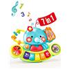hahaland Giochi Musicali Bambini 6 Mesi - Giocattolo Attività Pianoforte Elefante con Musica e Luci, Pianola Neonato 6 9 12 Mesi Tastiera Educativa Neonata 1 anno