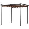 PERGOLA MT. 3X3 GAZEBO ACCIAIO CON TELO RETRATTILE SCORREVOLE GIARDINO