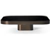 CLASSICON tavolino BOW 1 - BOW1-BURNISHED-BRASS-BLACK-GLASS