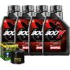 Motul Kit Tagliando Olio Motul 300V 10W40 + Filtro Per Kymco ATV 400 MXU ATV 2008>2012