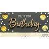 Perleberg Biglietto di compleanno con scritta Sorpresa Smiley Smile! It's Your Birthday, 11 x 22 cm