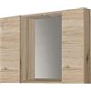Mama Store SPECCHIERA Bagno con 2 VANI Contenitore e Luce LED-Quercia Naturale, L. 81 CM X P. 16 CM X H. 60 CM