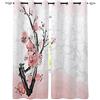 MYQF Tenda Oscurante Ciliegio rosa giapponese 3D Tende Oscuranti Termica Isolante Con Anelli Per Decorazione Di Finestre Interne 150x166cm
