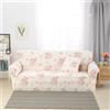 Daesar Copridivano 3 Posti Moderno, Copridivano Elasticizzato Con Penisola A Sinistra Fantasia Fiori Copripoltrona Beige Rosa (Poliestere 3 Posti)