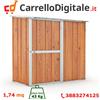 notek Box in Acciaio Zincato Casetta da Giardino in Lamiera 1.74 x 1.00 m x h1.82 m - 43 KG - 1.74 metri quadri - LEGNO