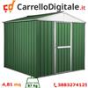 notek Box in Acciaio Zincato Casetta da Giardino in Lamiera 2.75 x 1.75 m x h2.12 m - 87 KG - 4.81 metri quadri - VERDE