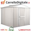 notek Box in Acciaio Zincato Casetta da Giardino in Lamiera 2.75 x 1.75 m x h2.12 m - 87 KG - 4.81 metri quadri - BIANCO