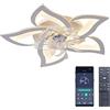 AiPaiTe Ventilatore dimmerabile,plafoniera con ventilatore a soffitto,plafoniera con telecomando,funzione di memoria e funzione di rotazione inversa 69CM